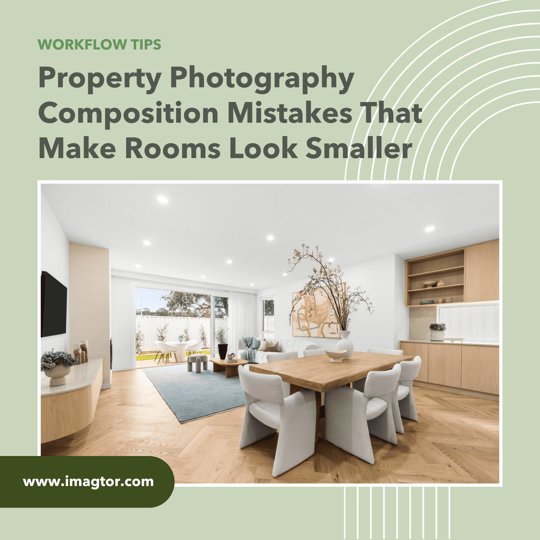 Property photography composition mistakes that shrink rooms